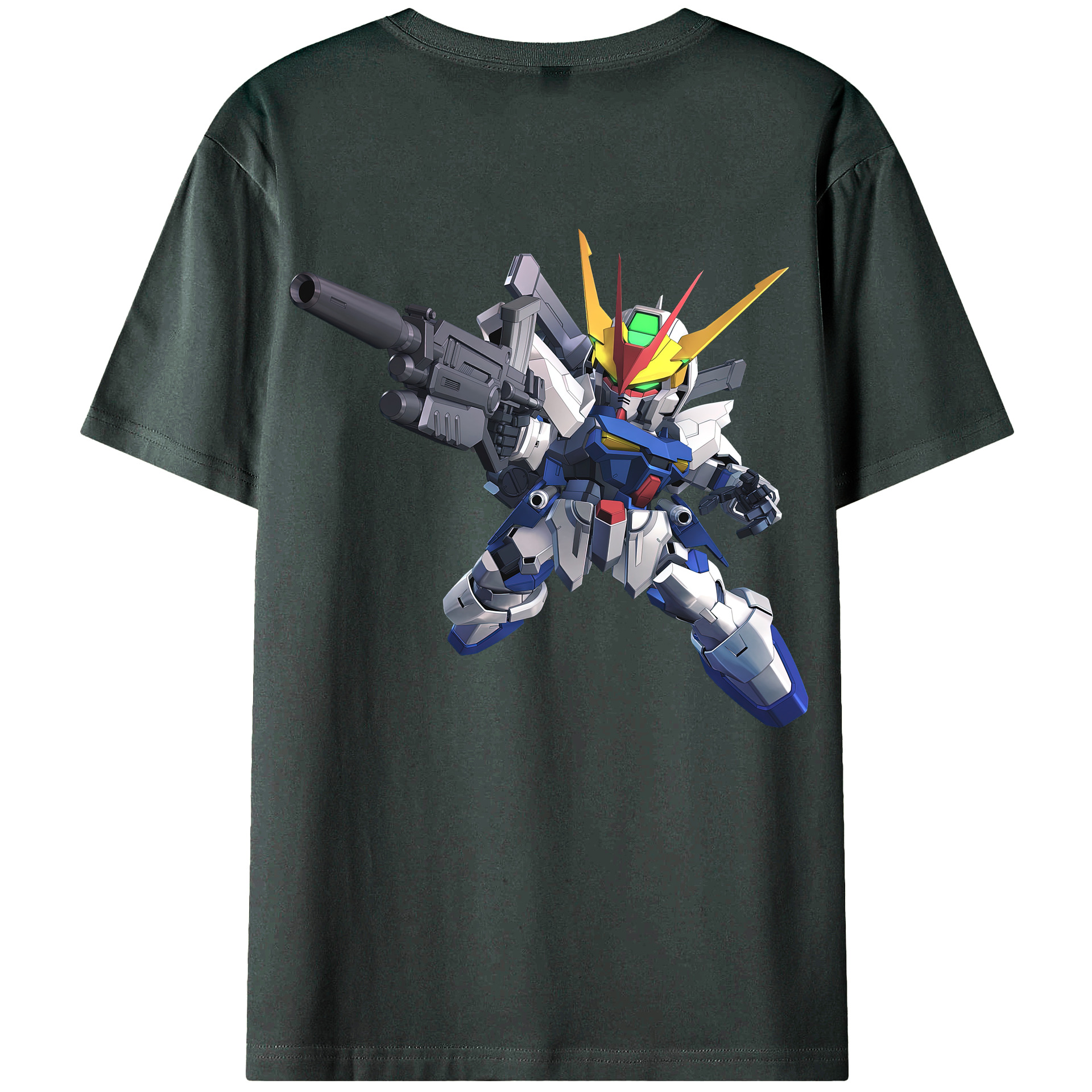 （画像用） 機動戦士ガンダム Mobile Suit Gundam 綿100％ メンズ半袖Tシャツ（バックプリント） 通気性